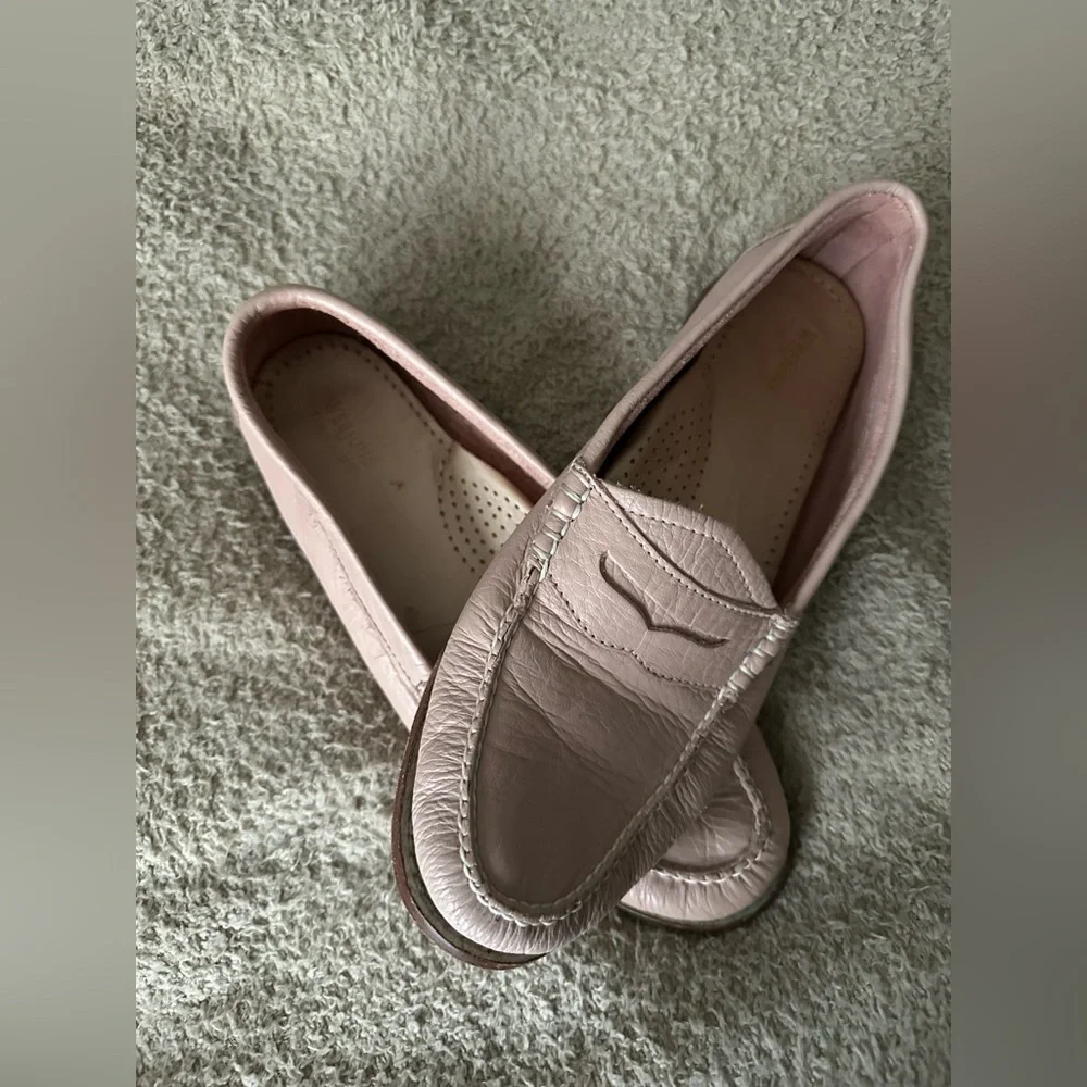 G.H. Bass Weejuns Soft Blush Pink Leather Penny classic Loafers - Size 9M - Picture 8 of 11
